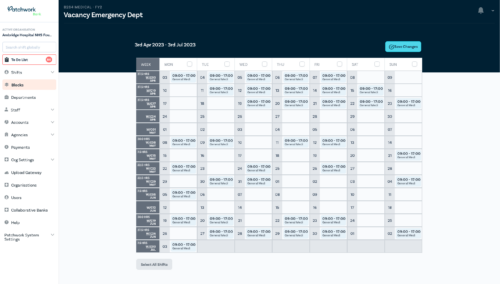 Patchwork's new block bookings functionality.