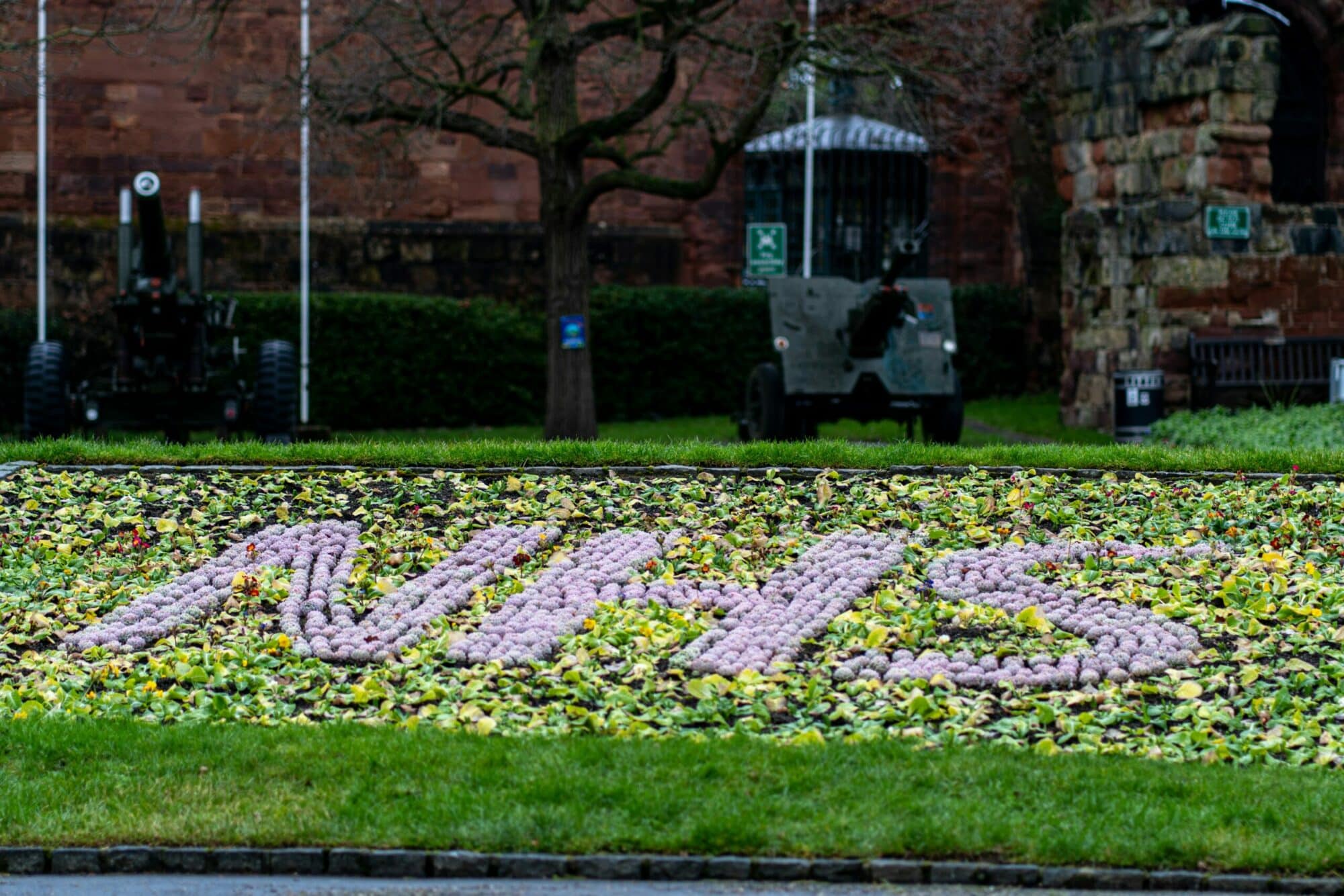 NHS logo in grass