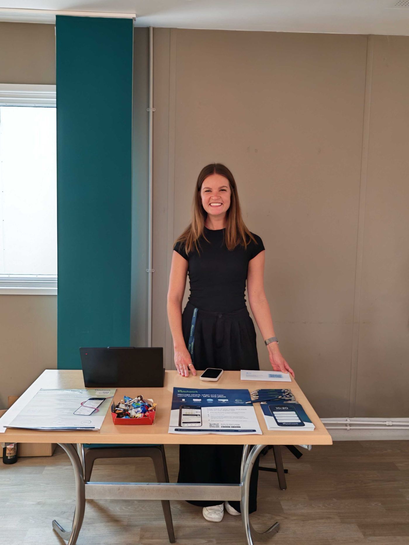 A Patchwork colleague running a stand for clinicians